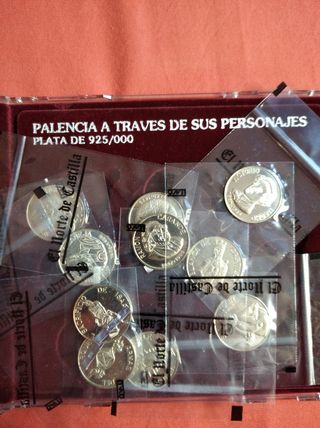 PALENCIA Y SUS PERSONAJES 10 MONEDAS PLATA 925 ml