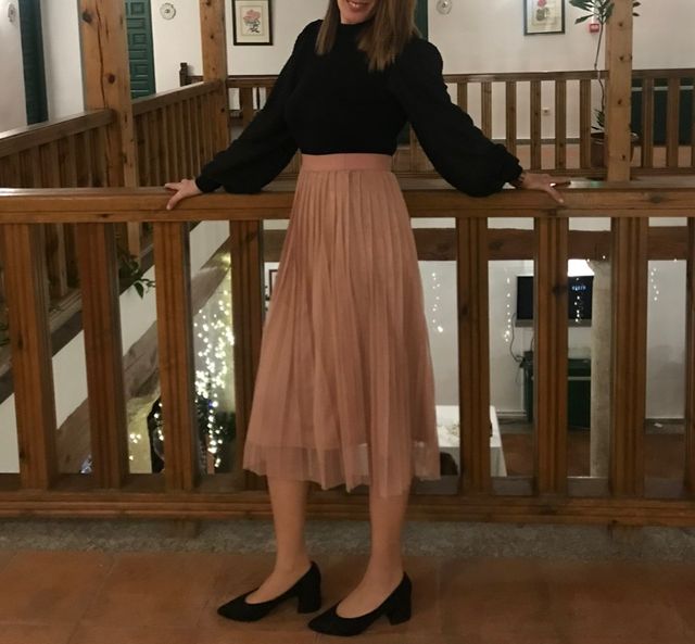 Falda de tul rosa