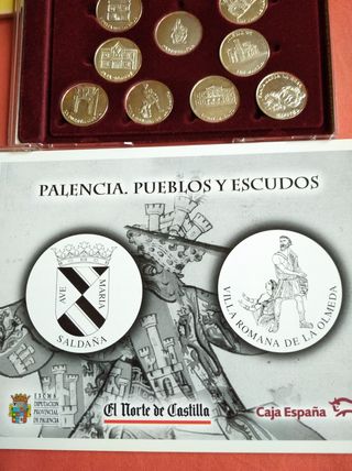 PALENCIA PUEBLOS Y ESCUDOS 13 MONEDAS PLATA 925 ml