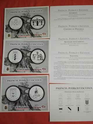 PALENCIA PUEBLOS Y ESCUDOS 13 MONEDAS PLATA 925 ml