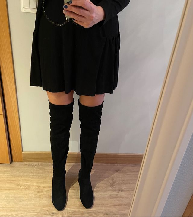 Botas altas terciopelo negras