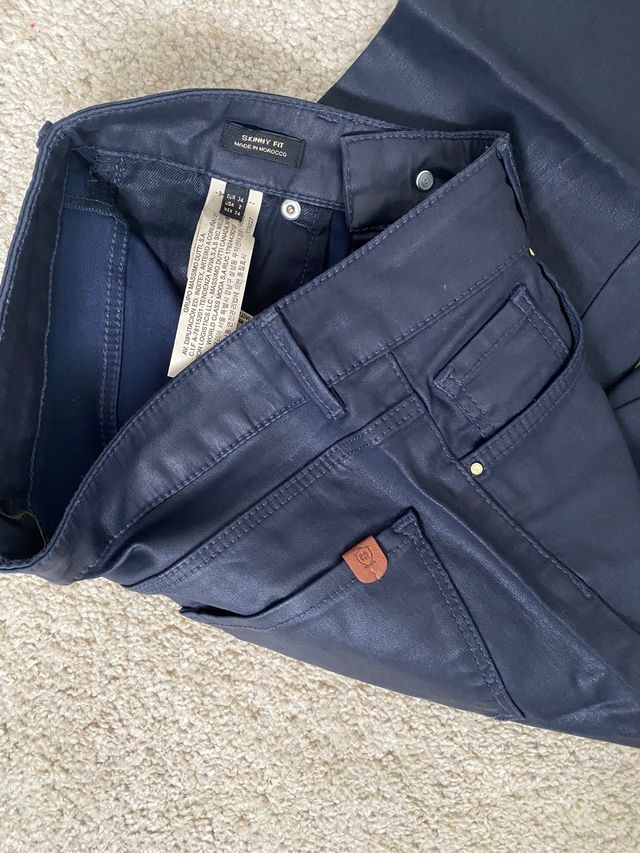 Pantalón azul encerado 