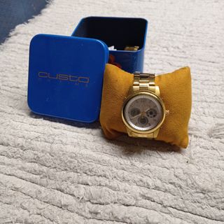 Reloj Custo On Time de hombre, dorado, cronógrafo,