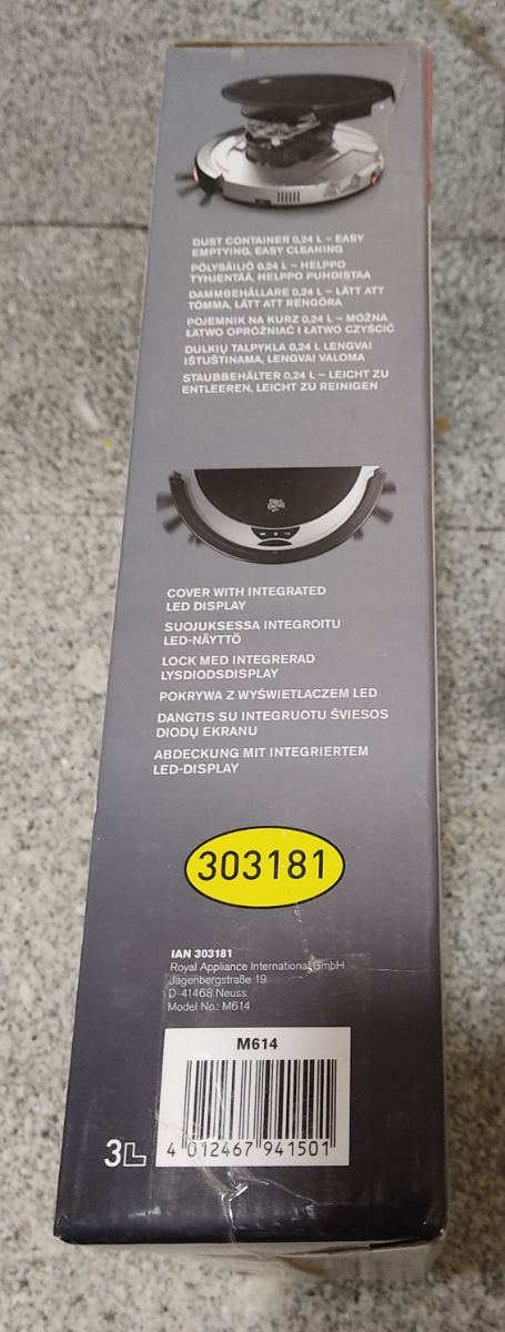 Robot aspirador Libero 2.0 en su caja