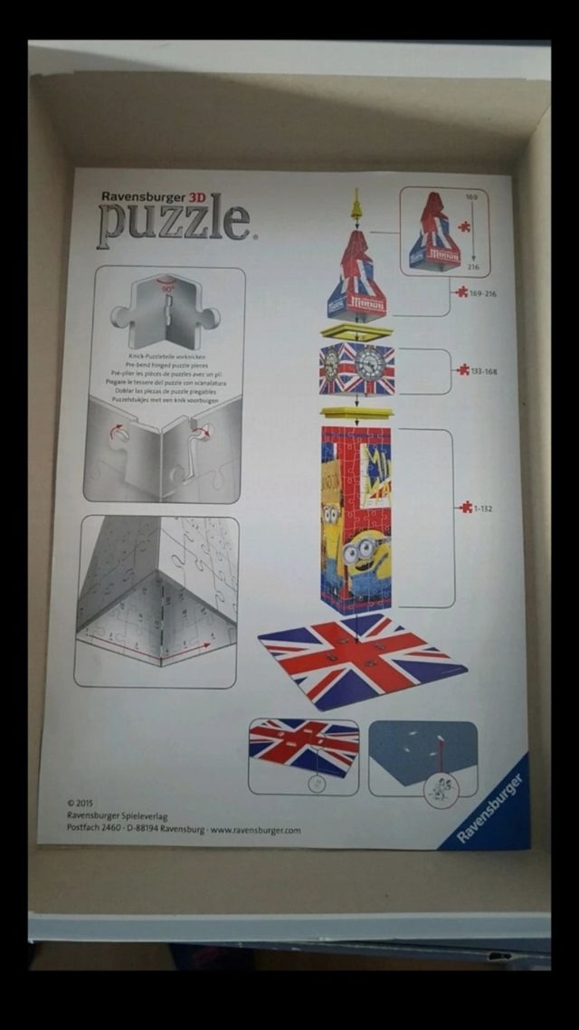 Puzzle 3D Big Ben Minions.