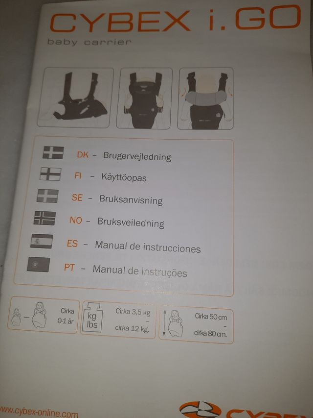 mochila porta bebé hasta 18 m aprox marca cybex