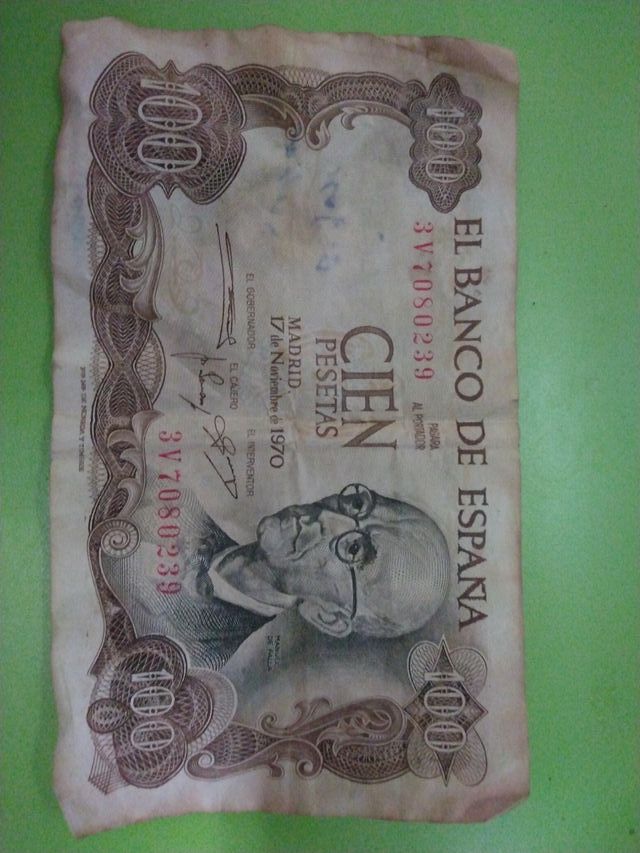 Billete de cien pesetas 1970