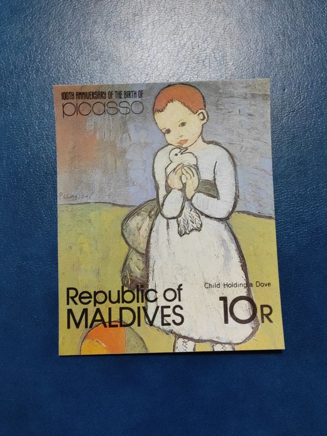 Hoja Bloque Maldivas. C Aniversario de Picasso