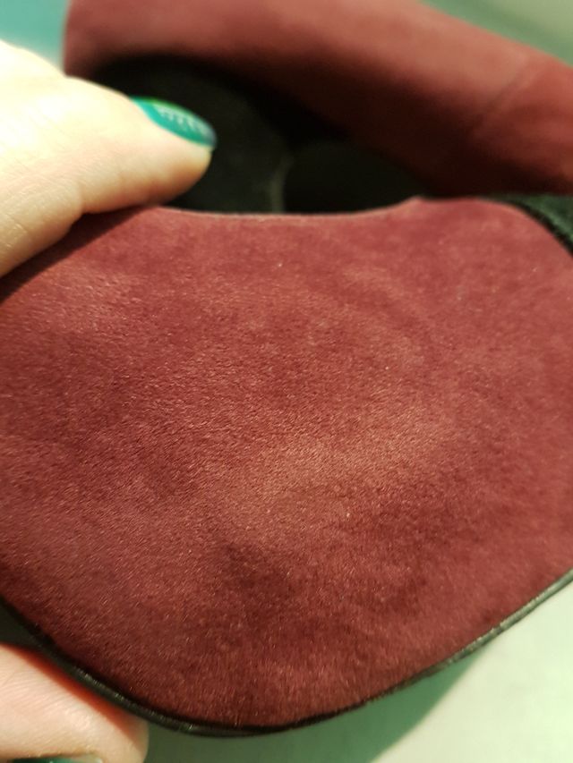 Zapato tacón, 40/41, rojo, negro, tercipelo.