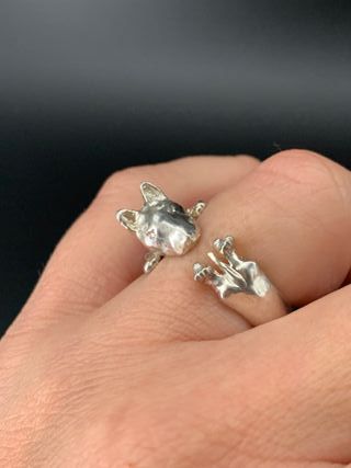Anillo de plata Perro