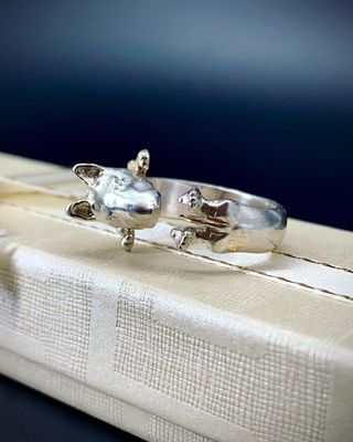 Anillo de plata Perro