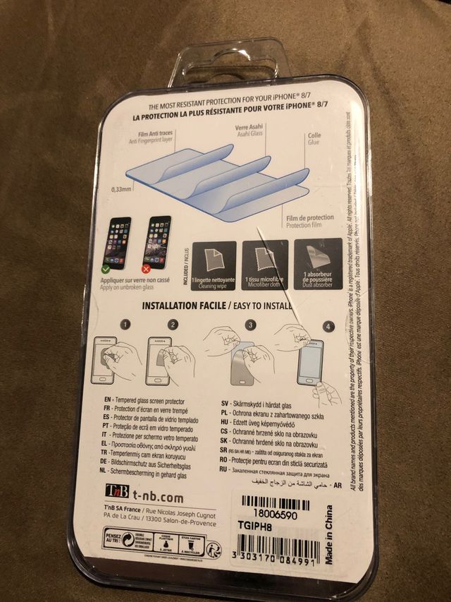 Protezione in vetro temperato per iPhone 8/7