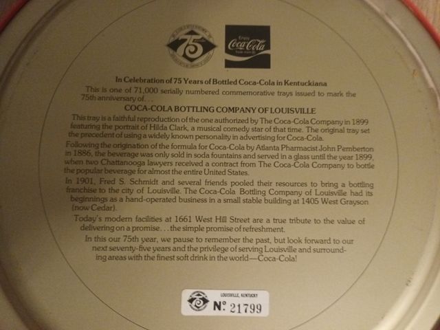 Bandeja 1899 Hylda Clarck CocaCola