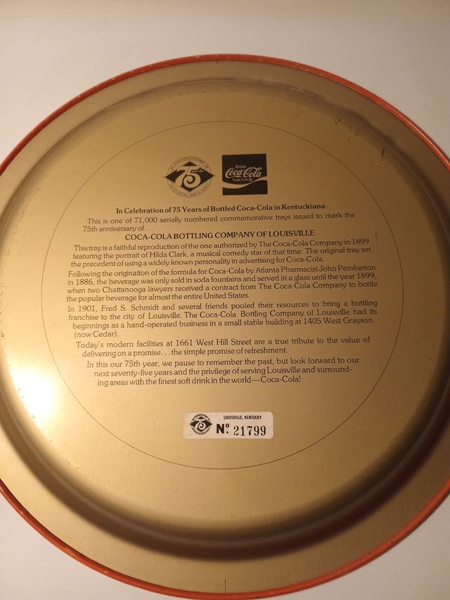 Bandeja 1899 Hylda Clarck CocaCola
