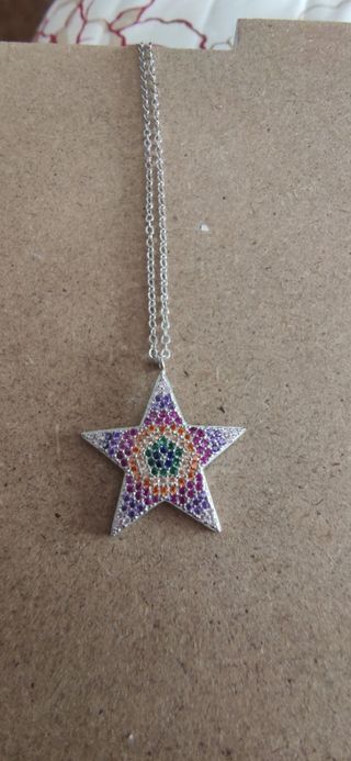 Colgante estrella y cadena de plata 925 mls