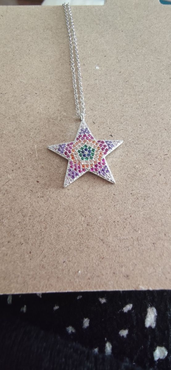 Colgante estrella y cadena de plata 925 mls