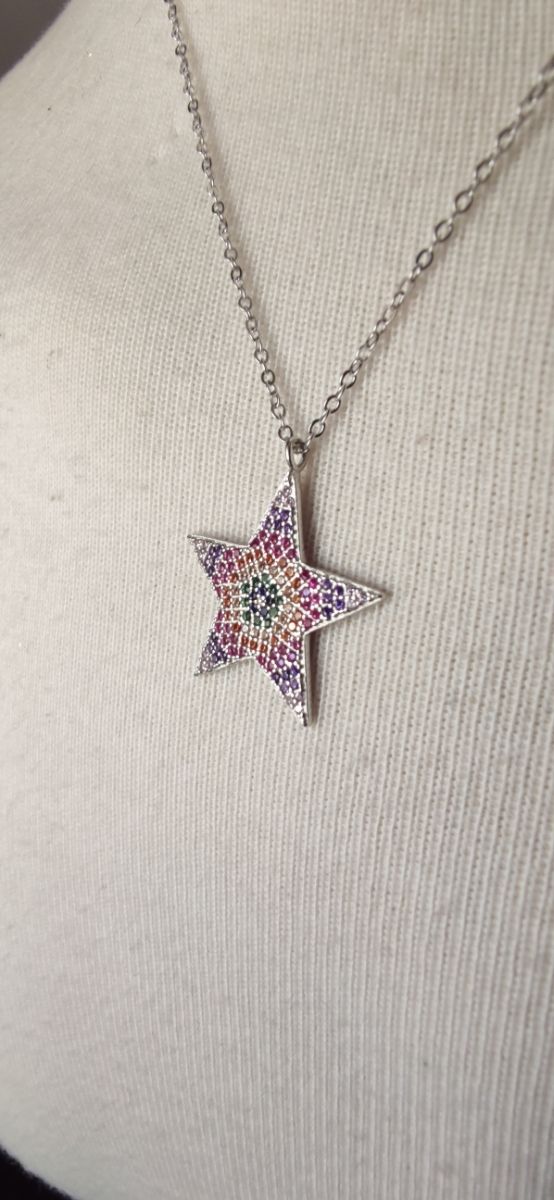 Colgante estrella y cadena de plata 925 mls