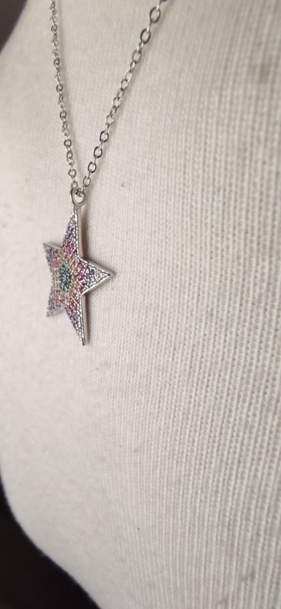 Colgante estrella y cadena de plata 925 mls
