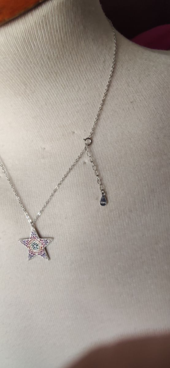Colgante estrella y cadena de plata 925 mls