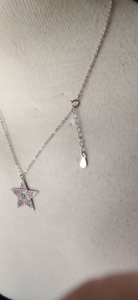 Colgante estrella y cadena de plata 925 mls