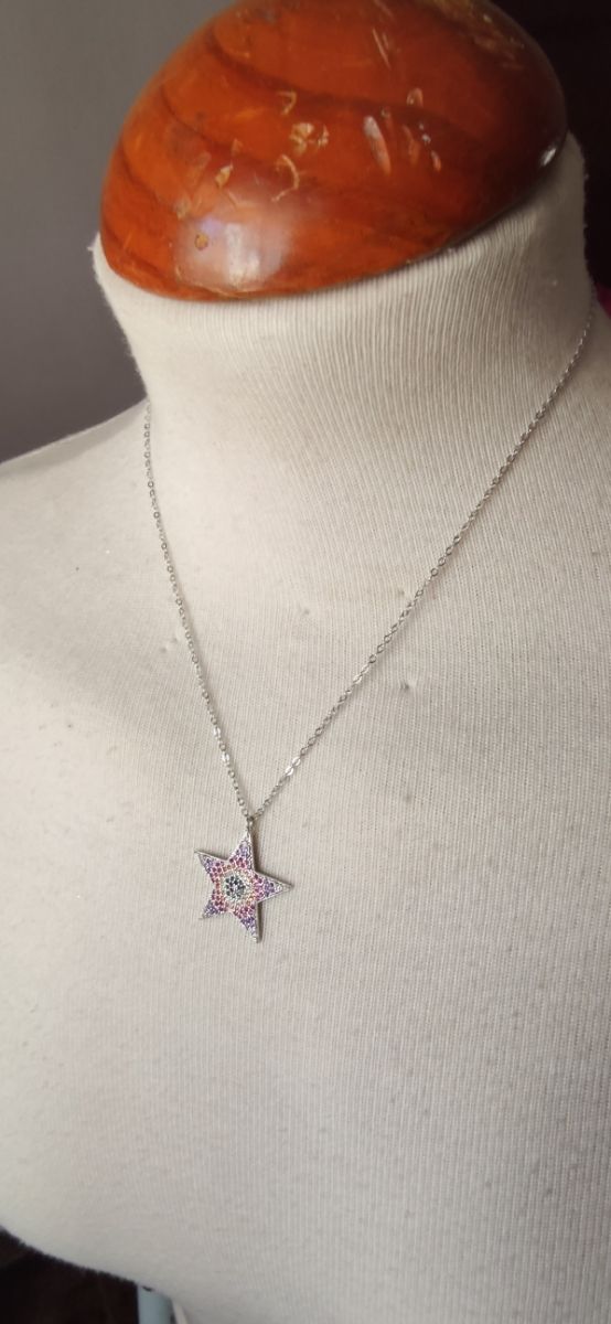 Colgante estrella y cadena de plata 925 mls