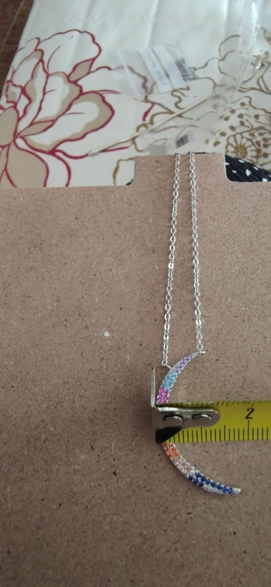 Cadena con figura Luna de plata ley 925 mls