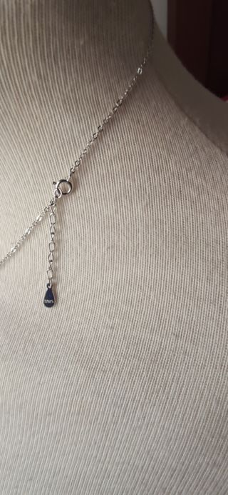 Cadena con figura Luna de plata ley 925 mls 