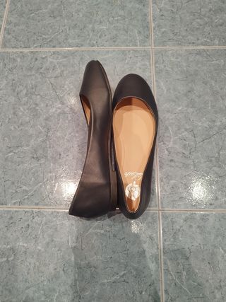 Manoletinas bailarinas polipiel azul marino