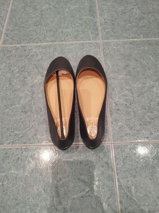 Manoletinas bailarinas polipiel azul marino