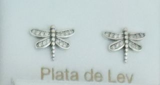 Pendientes y colgante libélula plata 925 mls 