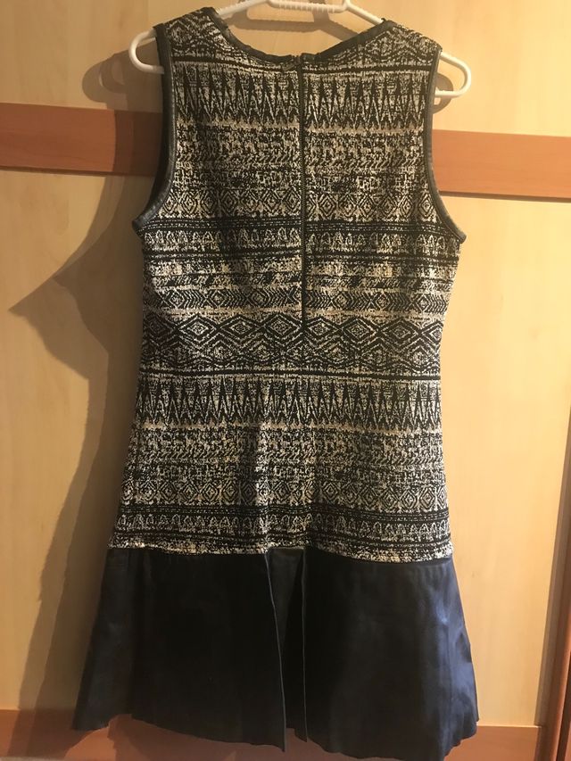Vestido punto y cuero