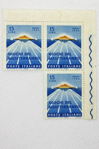 74. Terzina Francobolli giochi del mediterraneo