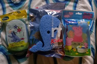 3 spugne da bagno per bambini