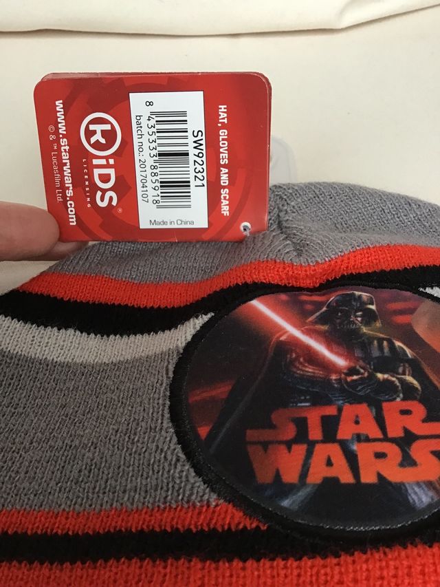 Conjunto bufanda, gorro y guantes, Star Wars