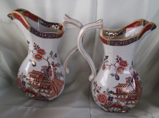 Large Pair of Ironstone Water Jugs
