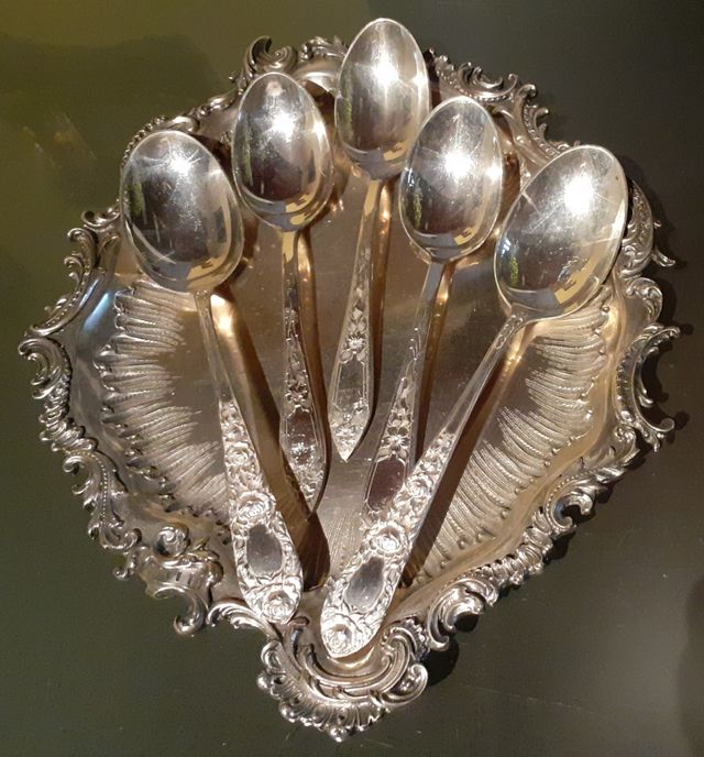 Cinco Cucharas Plata de Ley S.Kirk&Son/Kirk Stieff