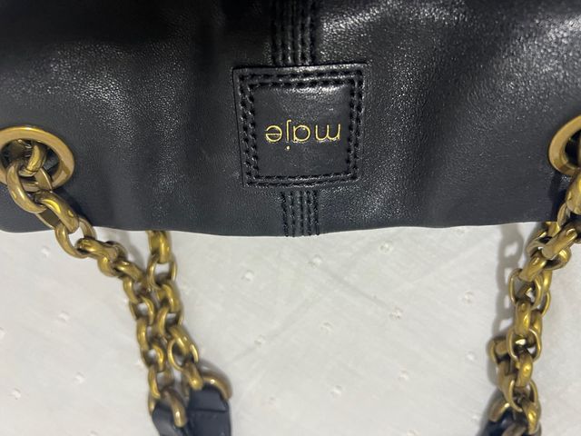 Bolso MAJE piel hombro y mano con cadenas doradas