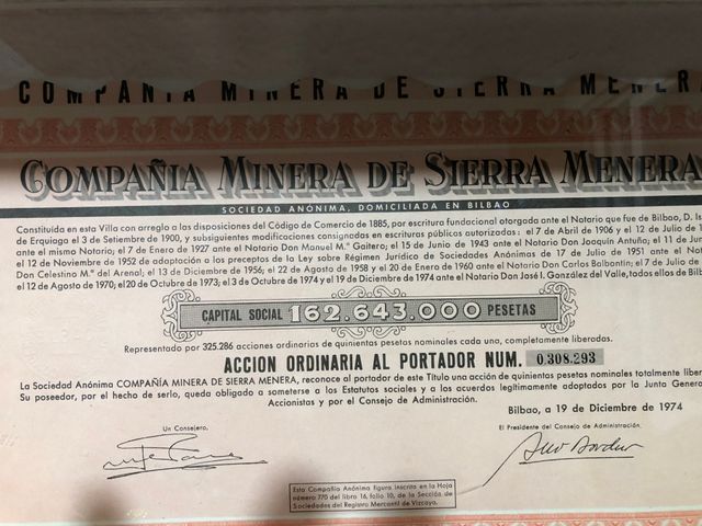 acción de bolsa antigua