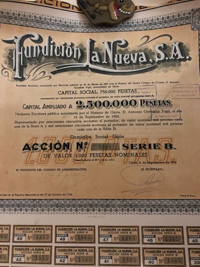 acción de bolsa antigua