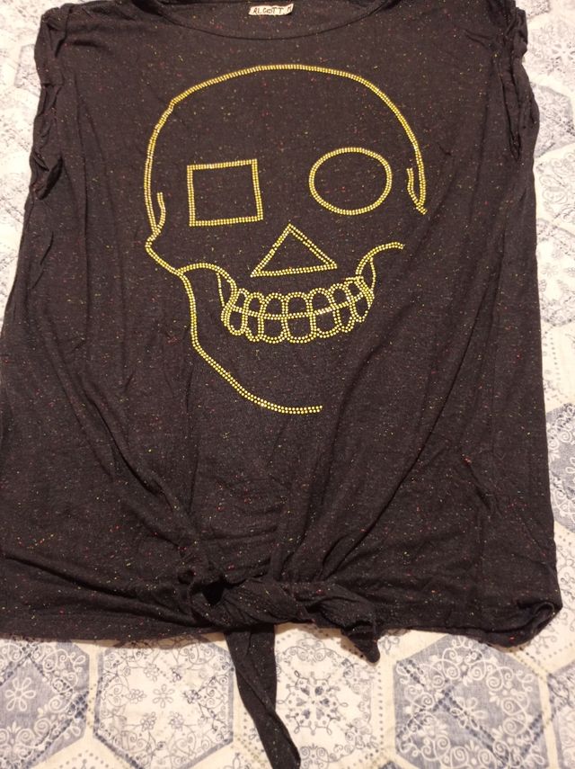 T-shirt donna con teschio tg.M