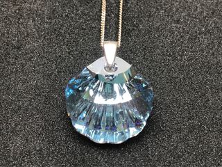 Colgante Cristal Swarovski concha mar Plata 925