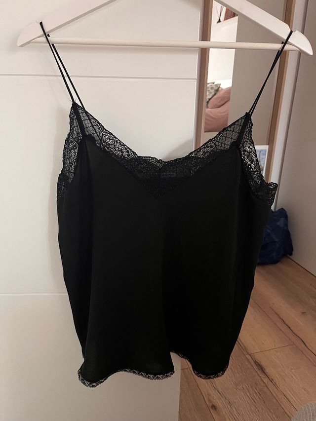 Camiseta lencera negra