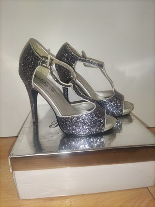 Zapatos sandalias tacón fiesta talla 37