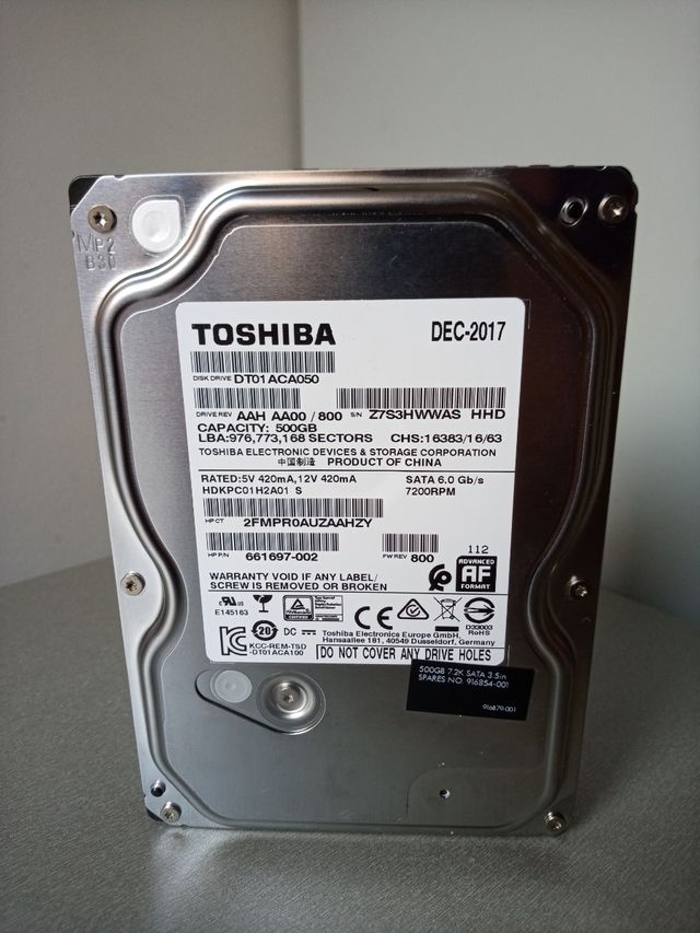 Disco Duro Toshiba DT01 ACA050, 500GB, SATA, 3,5"