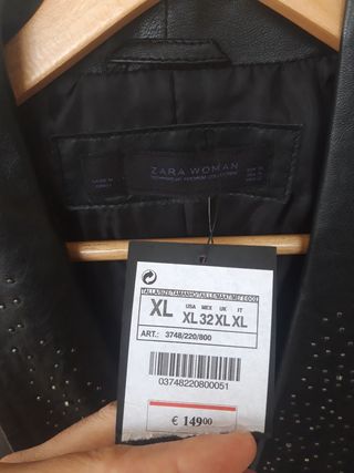 chaqueta de cuero Zara Woman a estrenar