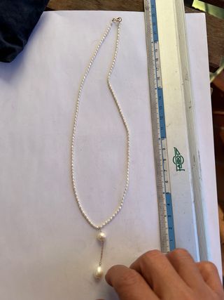 Collar oro 9 kilates  y perlas naturales 