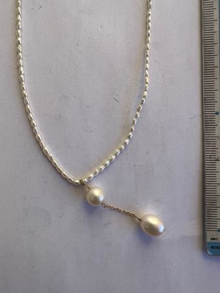 Collar oro 9 kilates  y perlas naturales 