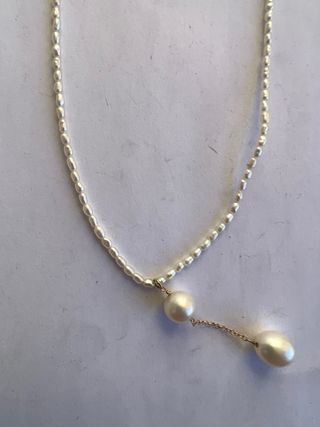 Collar oro 9 kilates  y perlas naturales 