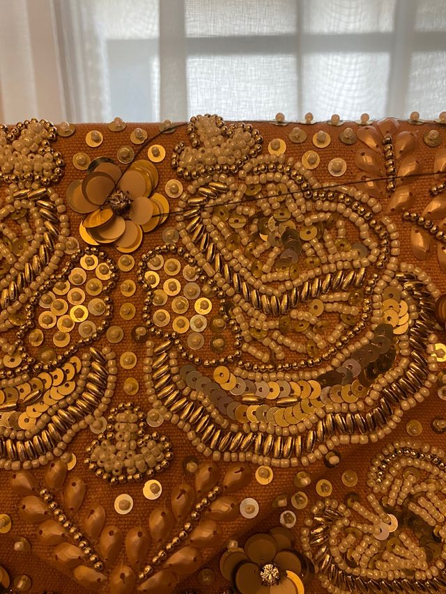 Bolso Cartera con abalorios rosa