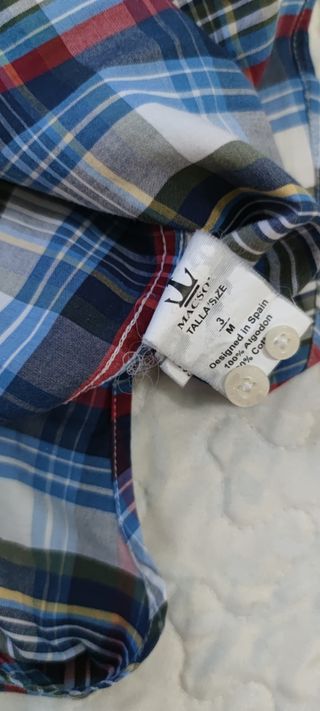 Camisa de cuadros manga larga. Talla M_3
